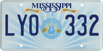 MS license plate LYO332