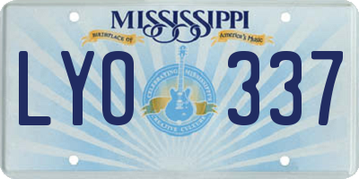 MS license plate LYO337