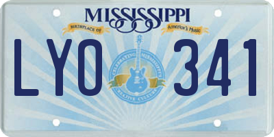 MS license plate LYO341