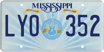 MS license plate LYO352