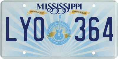 MS license plate LYO364