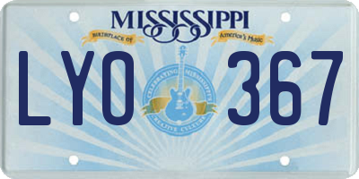 MS license plate LYO367