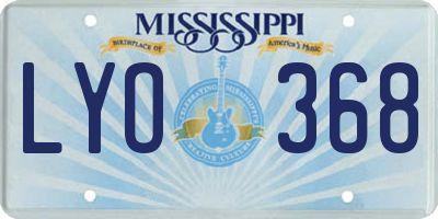 MS license plate LYO368