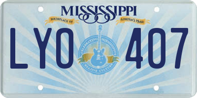 MS license plate LYO407
