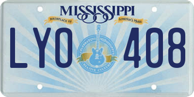 MS license plate LYO408