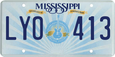 MS license plate LYO413