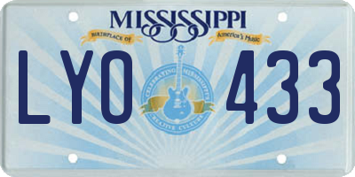 MS license plate LYO433