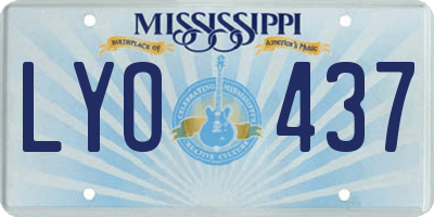 MS license plate LYO437