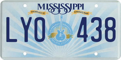 MS license plate LYO438