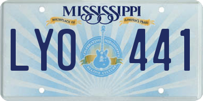 MS license plate LYO441