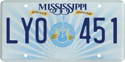 MS license plate LYO451