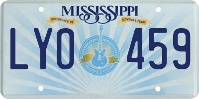 MS license plate LYO459