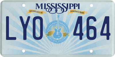 MS license plate LYO464
