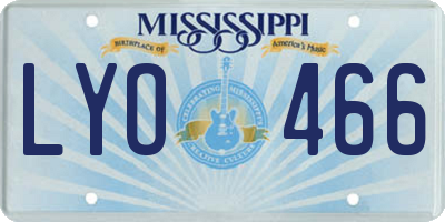MS license plate LYO466