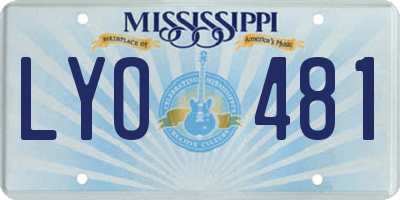 MS license plate LYO481