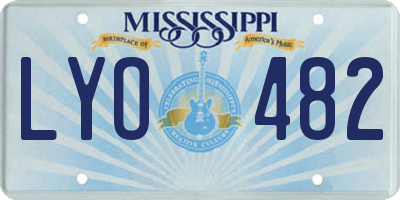 MS license plate LYO482
