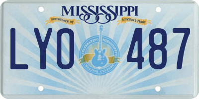 MS license plate LYO487