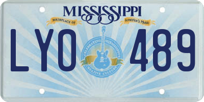 MS license plate LYO489
