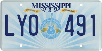 MS license plate LYO491