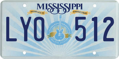MS license plate LYO512