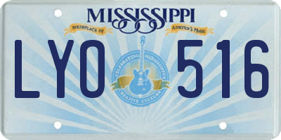 MS license plate LYO516