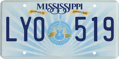 MS license plate LYO519