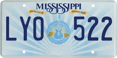 MS license plate LYO522