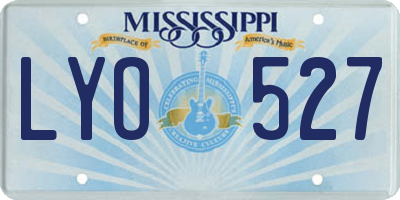 MS license plate LYO527
