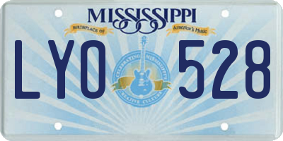 MS license plate LYO528