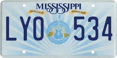MS license plate LYO534