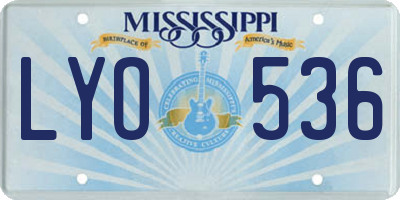 MS license plate LYO536