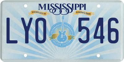 MS license plate LYO546