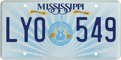 MS license plate LYO549