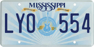 MS license plate LYO554