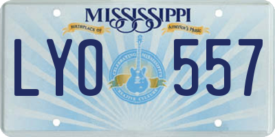 MS license plate LYO557