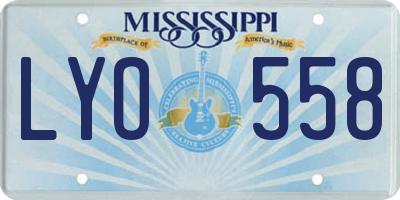 MS license plate LYO558