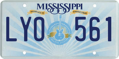 MS license plate LYO561