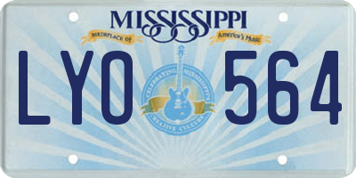 MS license plate LYO564