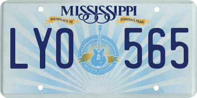 MS license plate LYO565