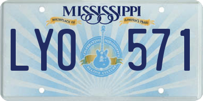 MS license plate LYO571