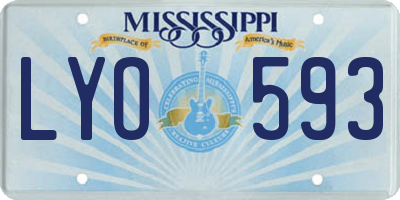 MS license plate LYO593