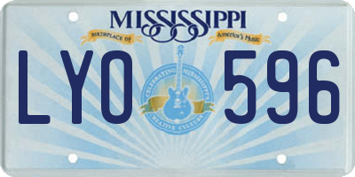 MS license plate LYO596