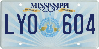 MS license plate LYO604