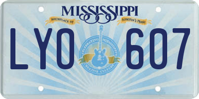 MS license plate LYO607