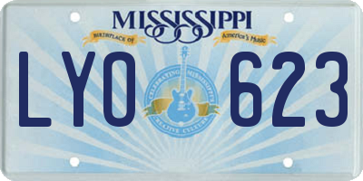 MS license plate LYO623