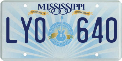 MS license plate LYO640
