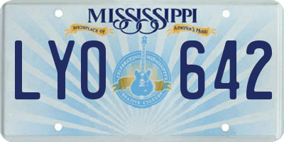 MS license plate LYO642