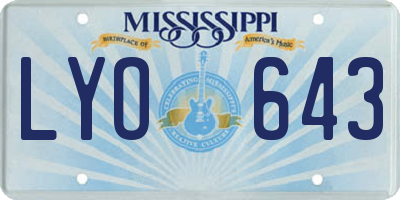MS license plate LYO643