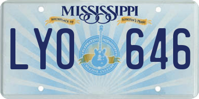 MS license plate LYO646