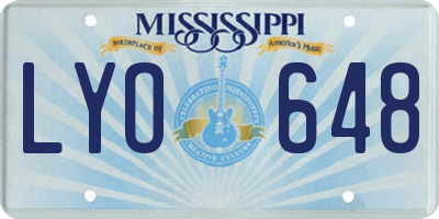 MS license plate LYO648